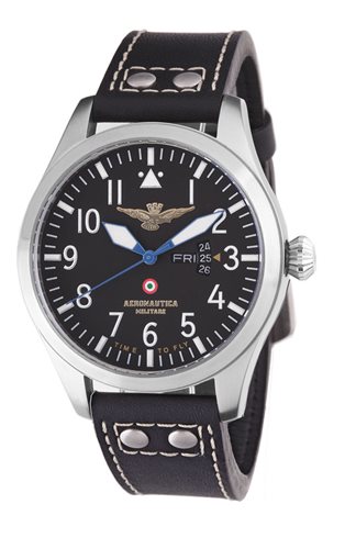 Watch Aeronautica Militare Man Aviator Quartz Day Date in Steel AVQ1C1 - AVQ1C1